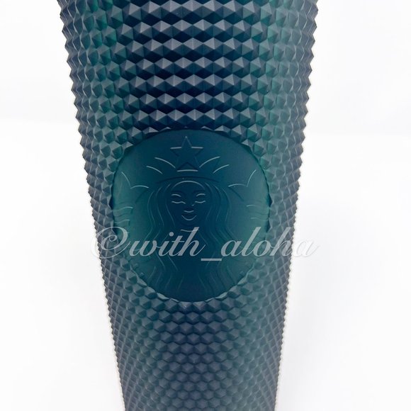 💚🌲SALE💚🌲 Starbucks Matte Hunter Green Studded Bling Tumbler - Picture 2 of 5